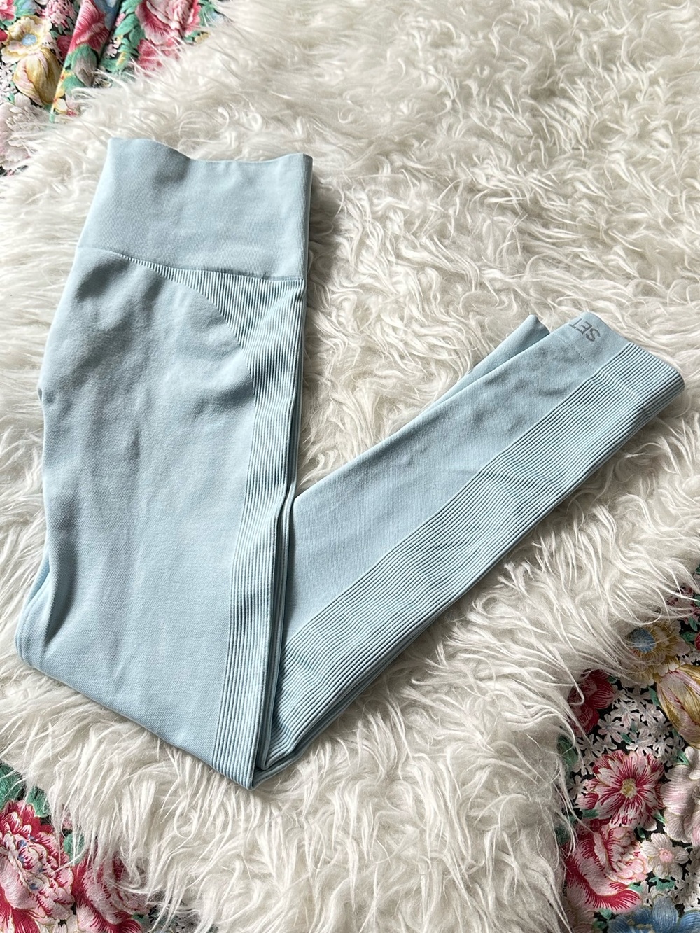 Set active ribbed sculptflex leggings in baby blue